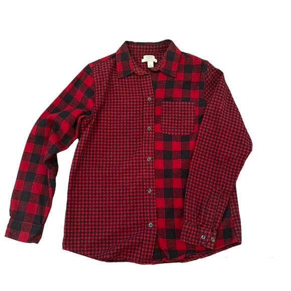 L.L. Bean Relaxed Fit Scotch Plaid Checkered Thick Flannel Shirt Size Small - Picture 3 of 11